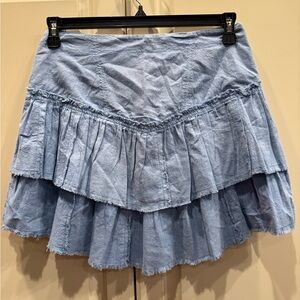 Free People Light Blue Tiered Skirt